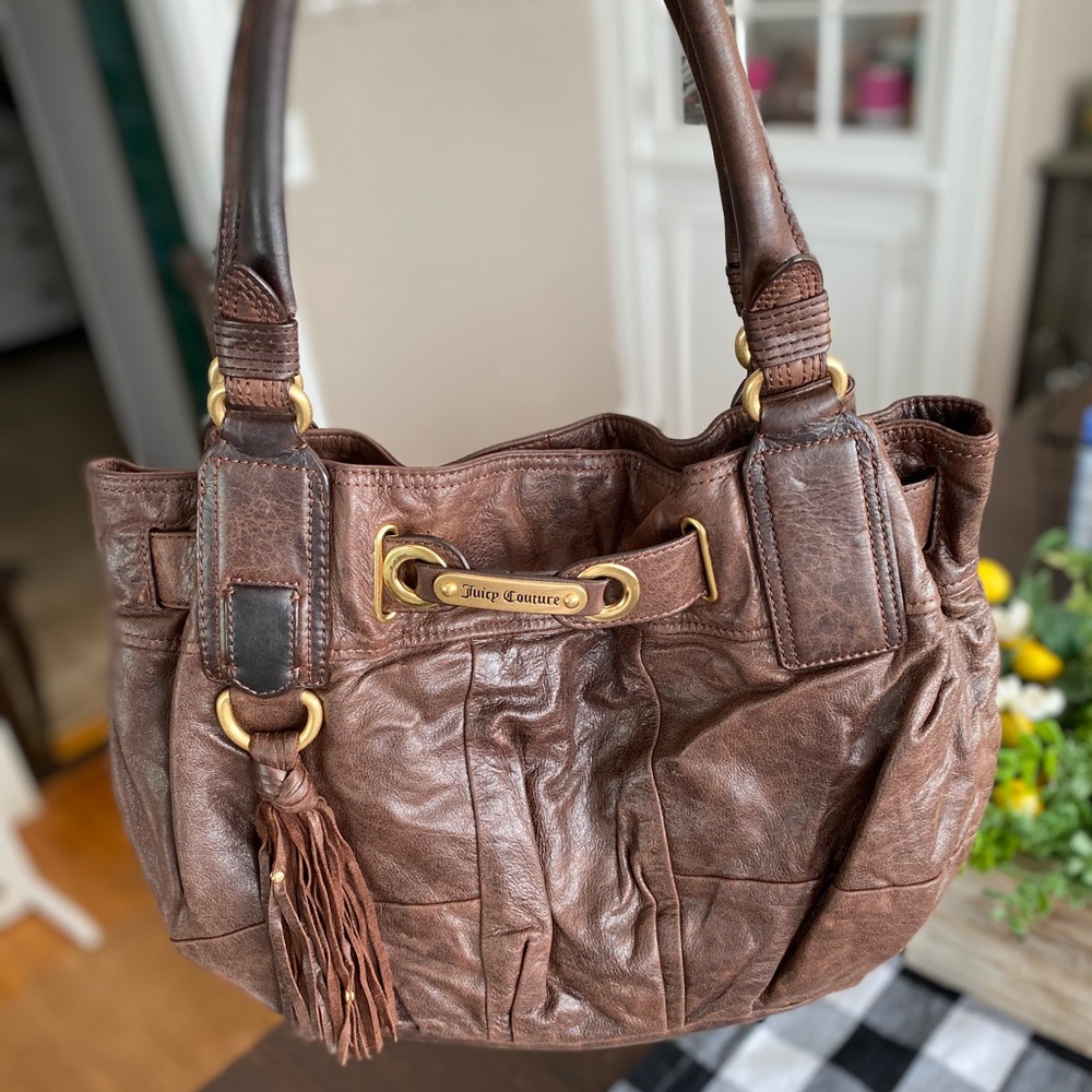 Juicy Couture distressed leather handbag